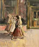 Kenneth Gribble, A Night Out, Borough Road, Middlesbrough, Oil on board