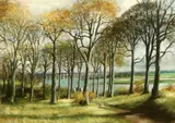 Robert Turnbull, The Bridge At Berwick In Wooded Country, Pastel