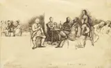 George Adolphus Storey, Country Party, Ink and wash