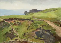 William Oliphant Hutchison, The Lonely Farm, 1964, Oil on canvas board Exhibitied: Artists of Chelsea 1968 With The Fine Art Society