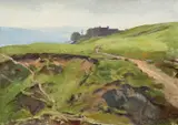 William Oliphant Hutchison, The Lonely Farm, 1964, Oil on canvas board Exhibitied: Artists of Chelsea 1968 With The Fine Art Society