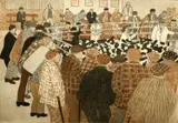 Dorothea Patterson, Leyburn Cattle Market, etching 1/50
