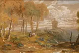 William Leighton Leitch, Small Tower Near Kelso, 1872, Watercolour