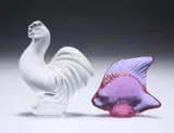 Two Small Lalique Animal Models by Lalique, glass, sold May 2023