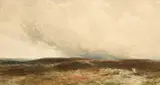 Edmund Morison Wimperis, Moorland Scene With Shepherd And Sheep
