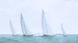 Ron Charles Mitchell, Racing Off Cowes, The Valsheda, Rainbow And Lionheart 2012, Oil on canvas