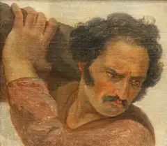 David Scott, Portrait Of A Man, Possibly A Fragment, Oil on canvas