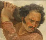 David Scott, Portrait Of A Man, Possibly A Fragment, Oil on canvas