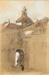 Hercules Brabazon Brabazon, Seville, Pencil and crayon