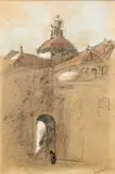 Hercules Brabazon Brabazon, Seville, Pencil and crayon