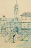 In Old Evreaux Normandy by Victor Noble Rainbird, 1932, Watercolour over pencil, sold May 2023
