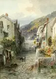 Alfred Leyman, Clovelly, Cornwall, Watercolour