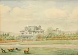 George Adolphus Storey, Landscape With House, Watercolour