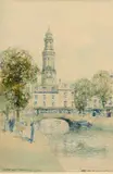 Canal, Bruges by Victor Noble Rainbird, 1932, Watercolour, sold May 2023