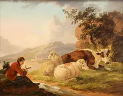 Peter le Cave, The Herdsman, Oil on panel