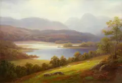 'Elterwater And Langdale Pikes' And 'Derwentwater And Friars Crag', A Pair by Everett Watson Mellor, Oil on board, sold May 2023