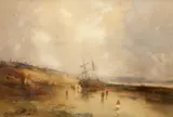 George Edward Horton, Boat On A Beach, Tyne Estuary