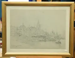 William Callow, Cologne, Pencil on green paper