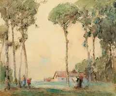 William Lee Hankey, The Cottages, Watercolour and body wash