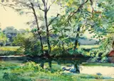 Frank Samuel Eastman, A Trout Stream, Watercolour
