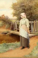 Charles Edward Wilson, Off To The Hayfield, 1901, Watercolour