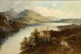 F.e Jamieson, Loch And Mountain Landscape, Oil on canvas