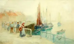 Frank Rousse, Harbour View, Watercolour