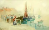Frank Rousse, Harbour View, Watercolour