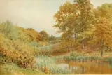 Harold Sutton Palmer, A Pool Near Dunsford, Surrey, Watercolour