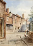James Radcliffe Skelton, Quiet Corner Of Newcastle, Watercolour