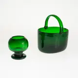 Kaj Franck, Bowl and goblet, Sargasso, Nuutajärvi, bubble-cased glass