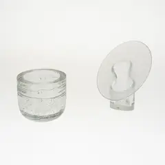 Timo Sarpaneva, Art glass, 2 pcs, Arkipelago and Marcel, Iittala, clear glass