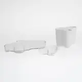 Alvar Aalto, Vase, 3 pcs, Iittala, clear and white glass