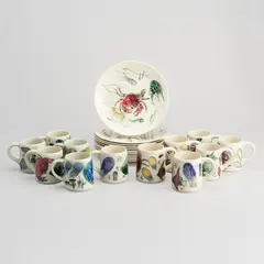 Anja Juurikkala, Crayfish, plates and mugs, 12+12 pcs, Arabia