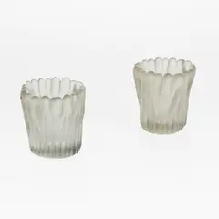 Vases, 2 pcs, model 3515 "Jäkälä", Iittala by Tapio Wirkkala, clear glass, sold Aug 2026