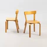 Alvar Aalto, Chairs, 2 pcs, model 69, Artek, late 20th century, lacquered birch