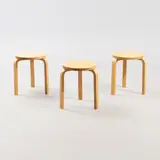 Alvar Aalto, Stools, 3 pcs, model 60, Artek, late 20th century, lacquered birch
