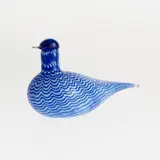 Oiva Toikka, Decorative Bird, Blue Bird, Nuutajärvi, blue and white glass