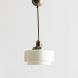 Paavo Tynell, Ceiling light, model 2004, Taito Oy, 1930s, nickeled metal and opaline glass