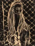 Charles Eyck, Portret van een vrouw, 1966, Mixed media on paper