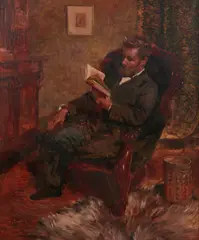 Alice Marion Ellen Bale, Man Reading, oil on canvas