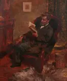 Alice Marion Ellen Bale, Man Reading, oil on canvas