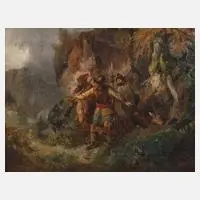 Meno Mühlig, Wildernd Landsknechte, Öl auf Leinwand