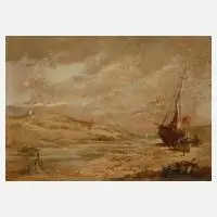 Rudolf Weber, "Dünen an der Ostsee", Öl auf Spanplatte