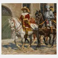 Adolph Hosse, "Tilly & Pappenheim", Öl auf Leinwand und Karton