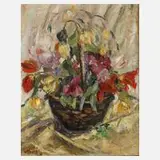 Johanna Merre, Blumenstillleben, Öl auf Leinwand