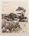 Friedrich Wachenhusen, Bauernhaus, Um 1900, Radierung in Braun auf Japan
