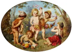 Franz Lefler, Alegória hojnosti, Okolo 1880, Olej na plátne, kašírované na dreve
