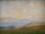 Liptovská krajina by Nándor Katona, okolo 1910, olejová tempera na kartóne, sold Oct 2008