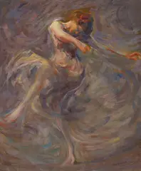 Paul Schad-Rossa, Tänzerin, Öl auf Leinwand